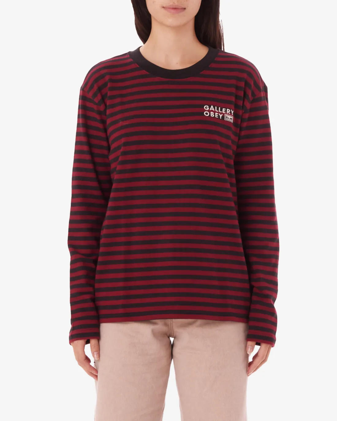 GALLERY LS STRIPE*OBEY Clothing Discount