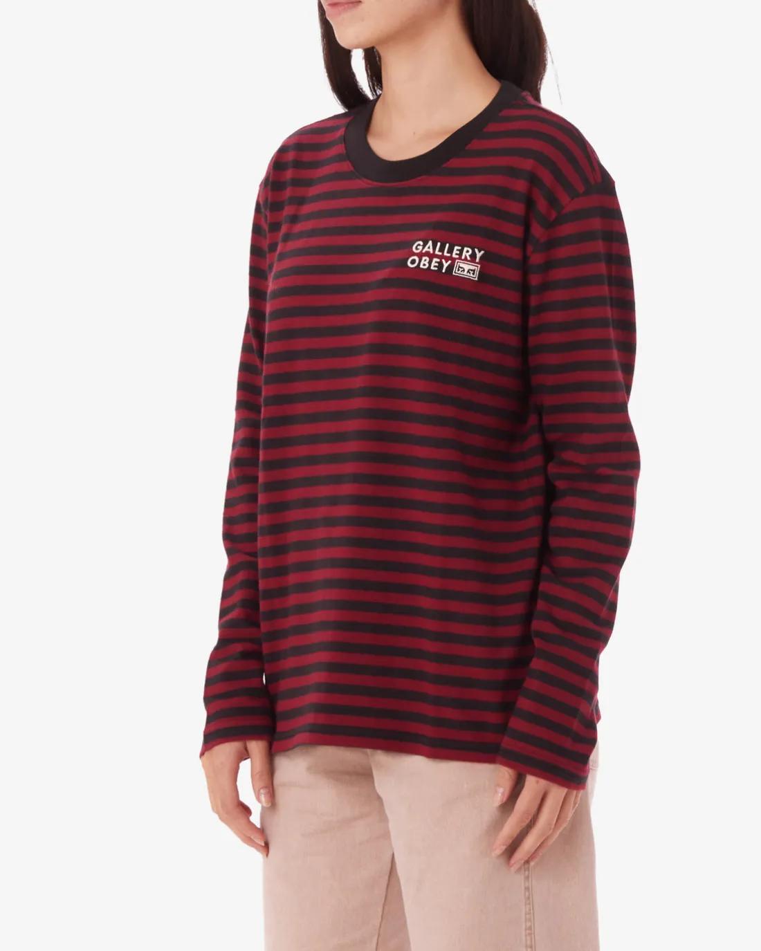 GALLERY LS STRIPE*OBEY Clothing Discount