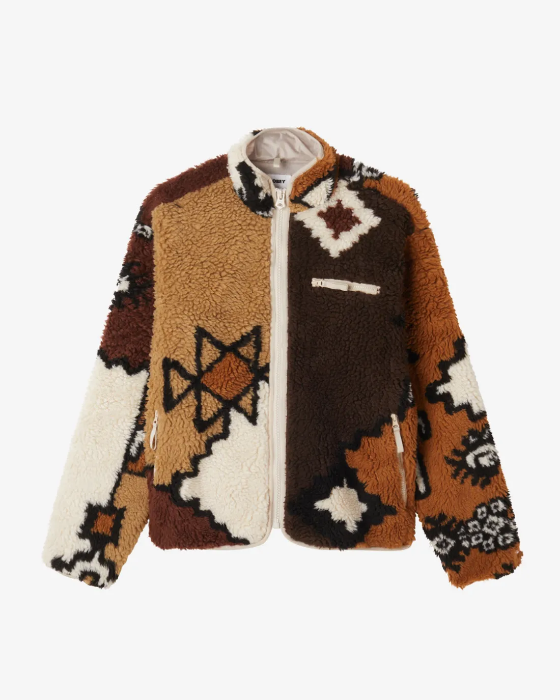 MOROCCAN RUG SHERPA JACKET*OBEY Clothing New