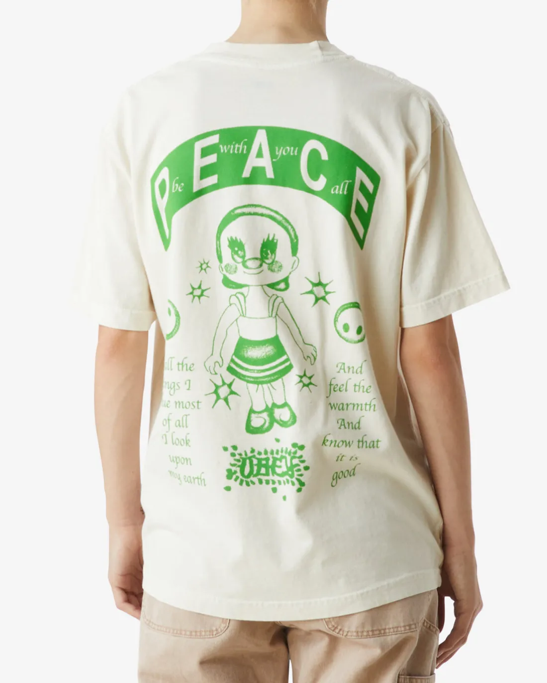 PEACE BE WITH YOU ALL PIGMENT T-SHIRT*OBEY Clothing Cheap